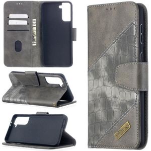 Voor Samsung Galaxy S30 Plus Matching Color Crocodile Texture Horizontale Flip PU Lederen case met Wallet & Holder & Card Slots(Grijs)