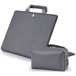 Boekstijl Laptop Beschermhoes Handtas voor MacBook 15 inch (Grijs + Power Bag)