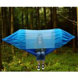 Outdoor Camping Mosquito-Proof Shade Hangmat Parachute Doek Bedrukte Klamboe Hangmat  Afmeting: 275x145cm (Blauwe Regendruppels)