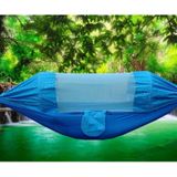 Outdoor Camping Mosquito-Proof Shade Hangmat Parachute Doek Bedrukte Klamboe Hangmat  Afmeting: 275x145cm (Blauwe Regendruppels)