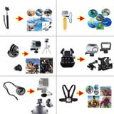 PULUZ 50 in 1 accessoires Total Ultimate Combo Kits met EVA Case (Chest Strap + Suction Cup Mount + 3-Way Pivot Arms + J-Hook Buckle + Polsband + Verlengbare Monopod + Surface Mounts + Statief Adapters + Opbergtas + Stuurmount) voor GoPro HERO9 Zwart