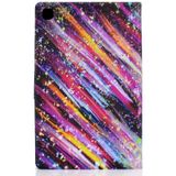 Voor Samsung Galaxy Tab A7 (2020) T500 Colored Drawing Pattern Voltage Horizontal Flip Black TPU + PU Leather Case met Holder & Card Slots & Anti-skid Strip & Sleep / Wake-up Function(Meteor)