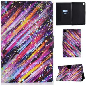 Voor Samsung Galaxy Tab A7 (2020) T500 Colored Drawing Pattern Voltage Horizontal Flip Black TPU + PU Leather Case met Holder & Card Slots & Anti-skid Strip & Sleep / Wake-up Function(Meteor)