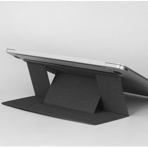 Ingebouwde magnetische ontwerp verstelbare automatische adsorptie laptop PU stand (zwart)