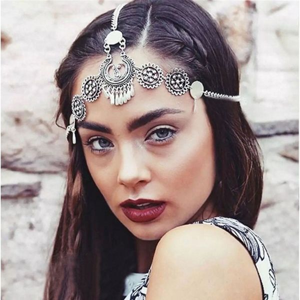 Zilveren vintage kwastje haar sieraden metalen munt hoofdband lange punk hoofd  ketting stuk hoofddeksel - Mode accessoires online | Lage prijs | beslist.nl