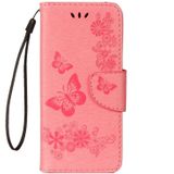 Voor Galaxy S9 Vintage relif bloemen vlinder patroon horizontale Flip lederen draagtas met kaartslot & houder & portemonnee & Lanyard(Pink)