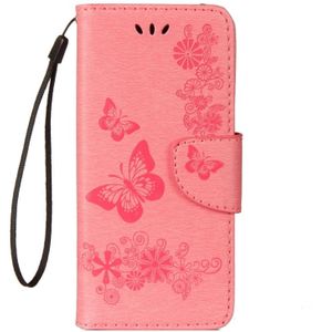 Voor Galaxy S9 Vintage relif bloemen vlinder patroon horizontale Flip lederen draagtas met kaartslot & houder & portemonnee & Lanyard(Pink)