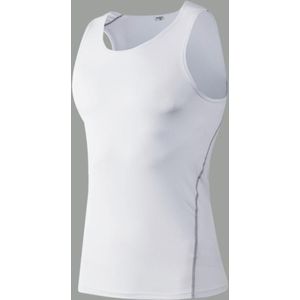 Fitness Running Training Tight Quick Dry Vest (Kleur: Wit formaat: S)