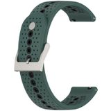 Voor Honor Watch GS 3 22 mm siliconen horlogeband met kleurgat (olijfgroen zwart)