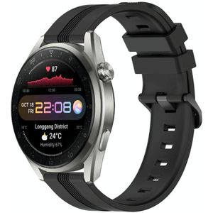 Voor Huawei Watch 3 Pro nieuwe 22 mm concave gestreepte siliconen horlogeband