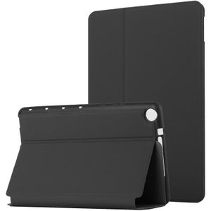Voor Huawei MediaPad M5 Lite 10.1 Dual-vouwen Horizontale Flip Tablet Leren Case met Houder & Sleep / Wake-up Functie (Zwart)