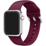Eenkleurige siliconen gesp vervangende riem watchband voor Apple Watch Series 7 41mm / 6 & se & 5 & 4 40mm / 3  2 & 1 38mm (wijn rood)