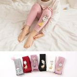 Kinderen Panty Knit Cotton Cartoon Girl Tights Baby Cropped Pants Socks Maat: S 0-1 Jaar Oud (Grijs)