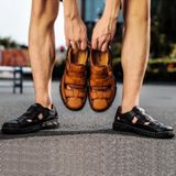 SY-71712 Bruin Koeienhuid Two Wear Outdoor Casual Heren Slippers