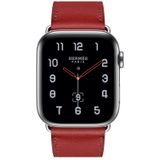Voor Apple Watch Series 5 & 4 44mm / 3 & 2 & 1 42mm vervangend lederen bandhorlogeband(rood)