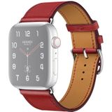 Voor Apple Watch Series 5 & 4 44mm / 3 & 2 & 1 42mm vervangend lederen bandhorlogeband(rood)