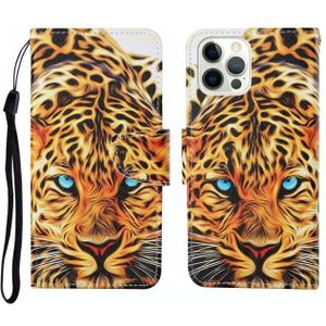 Voor iPhone 12 Pro Max Geschilderd Patroon Horizontale Flip Leathe Case (Leopard)