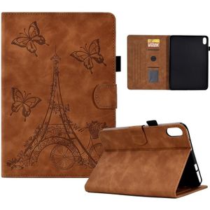 Voor iPad 10e Gen 10.9 2022 Toren Relif Lederen Smart Tablet Case(Bruin)