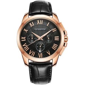 OCHSTIN 6059B Augustine Celebrity Series multifunctioneel quartz waterdicht herenhorloge (rosgoud + zwart)