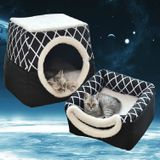 Kat nest capsule vier seizoenen universele gesloten kat bed  grootte: XL (zwart)