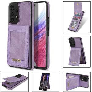 Voor Samsung Galaxy A52s/A52 5G N.Bekus Verticale Flip Card Slot RFID Telefoon Case (Paars)