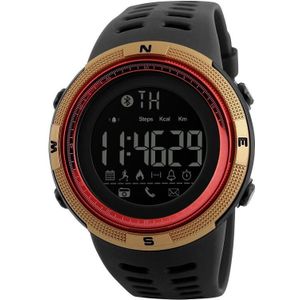 SKMEI 1250 Heren Outdoor Waterproof Sports Digital Watch Multi-Function Watch (Goud/Rood)