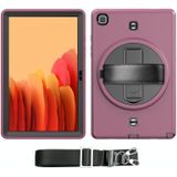 For Samsung Galaxy Tab A7 10.4 T500 / T505 Shockproof TPU + PC Tablet Case with Holder & Pen Slot & Shoulder Strap(Dark Rose Red)