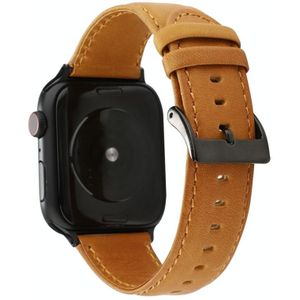 Voor Apple Watch Series 5 & 4 40mm/3 & 2 & 1 38mm olie Wax Crazy Horse textuur lederen riem (licht bruin)