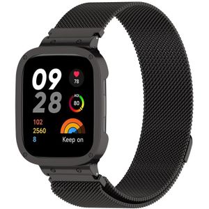 Voor Xiaomi Redmi Watch 3 / Mi Watch Lite 3 2 in 1 Milan metalen horlogeband met horlogeframe