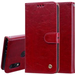Business stijl olie Wax textuur horizontale Flip lederen case voor Xiaomi Redmi 7  met houder & kaartsleuven & portemonnee (rood)