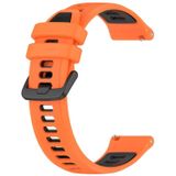 Voor Amazfit GTR 2e 22MM sport tweekleurige siliconen horlogeband (oranje + zwart)
