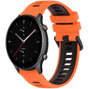 Voor Amazfit GTR 2e 22MM sport tweekleurige siliconen horlogeband (oranje + zwart)