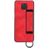 Voor Xiaomi Redmi Note 9 Pro Polsbandhouder Leather Back Phone Case(Rood)