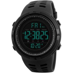 SKMEI 1251 mannen modieuze buiten 50m waterdichte digitale sporthorloge met PU Watchband(Black)