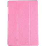 Voor Samsung Galaxy Tab A8 10.5 2021 X200 / X205 Silk Texture 3-Fold Lederen Tablet Case (Rose Red)