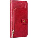 Zipper Bag PU + TPU Horizontale Flip Lederen Case met Houder & Card Slot & Wallet & Lanyard voor iPhone X / XS