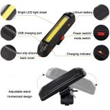 2 STKS LED oplaadbare fietswaarschuwingsstrip achterlicht (OPP wit licht)