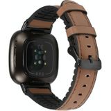 Voor Fitbit versa 3 lederen + siliconenvervanging riem horlogeband