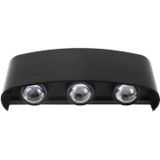 6 LED's Garden Aluminium Double Head Wall Light (White Light)