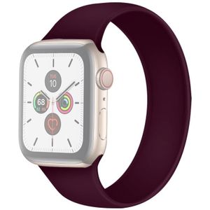 Voor Apple Watch Series 6 & SE & 5 & 4 40mm / 3 & 2 & 1 38mm Solid Color Elastic Siliconen Vervangende Polsbandhorlogeband  Maat:L 156mm(Paars)