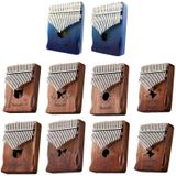 21 Tone Acacia Wood Thumb Piano Kalimba Muziekinstrumenten (bruin-kat)
