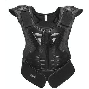 SULAITE Kinderen Skating Back Protector Chest Protector Spine Protector Night Reflecterende Armor Child Riding Armor  Specificatie: L (Zwart)