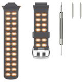 Voor Garmin Forerunner 310XT tweekleurige siliconen vervangende riem horlogeband (grijs oranje)