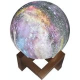 1W 3D Moon Lamp Kinderen Gift Table Lamp Painted Starry Sky LED Night Light  Lichte kleur: 20cm Afstandsbediening 16-kleuren