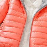 Warme Winter Parka Jas Dames Slim Korte Jas  Maat:M(Rose Red)