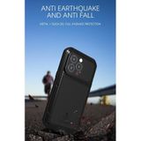 Love Mei Metal Shockproof Waterdicht Stofdicht Beschermende telefoon Case voor iPhone 13 Pro (Leger Groen)