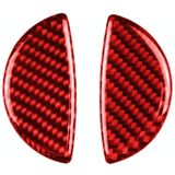 Car Carbon Fiber Door Handle Decorative Sticker for BMW Mini Left and Right Drive Universal (Red)