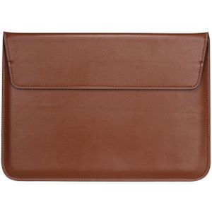 Universele envelop stijl PU lederen draagtas met houder voor uiterst dunne Notebook Tablet PC 15.4 inch  maat: 39x28x1.5cm(Brown)