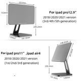 X27 Desktop Opvouwbare Roterende Tablet Magnetische Beugel Voor iPad Pro 12 9 Inch (2018/2020/2021) (Zilver)