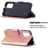 Voor Xiaomi Poco M3 matching kleur krokodil textuur horizontale flip pu lederen geval met portemonnee & houder > kaart slots (rose goud)